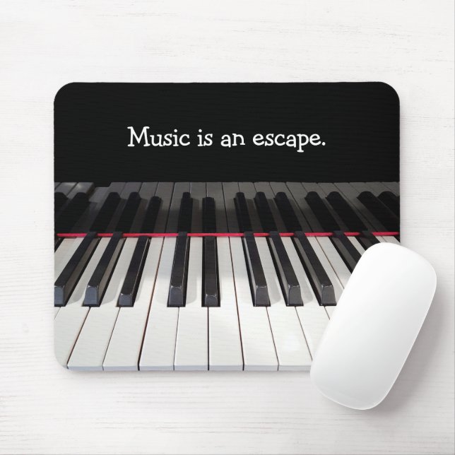 Music Quote on Piano Keyboard Mouse Pad (With Mouse)