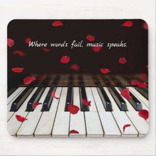 Music Quote on Piano Keys Mouse Pad