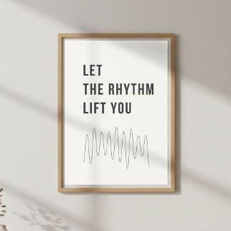 Music Quote Poster. Calm Motivational Decor