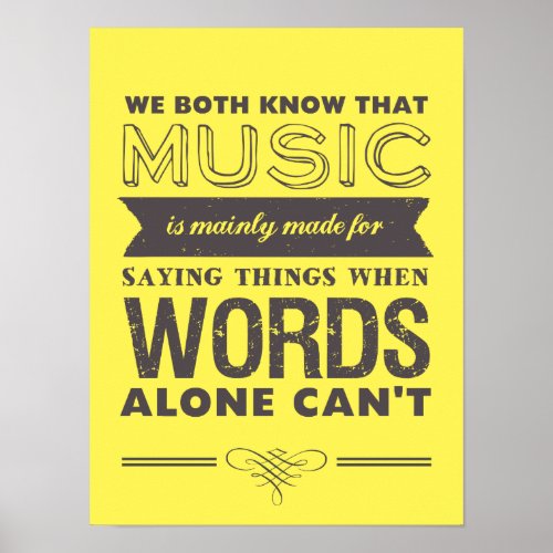 Music Quotes Typography Poster Music Speaks