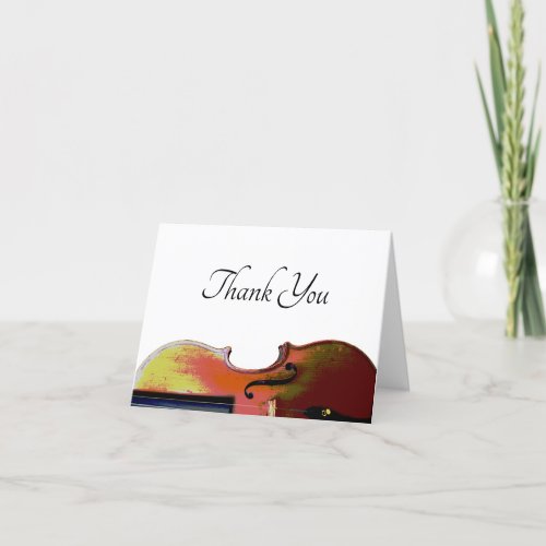 Music Recital Elegant Violin Thank You Card