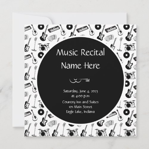 Music recital invitation