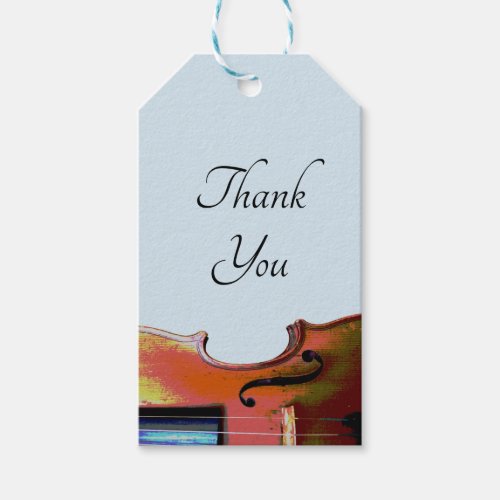 Music Recital Violin Thank You Blue  Gift Tags