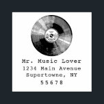 Music Record Address Return Rubber Stamp<br><div class="desc">A vintage music record graces this unique return address rubber stamp.  Perfect Christmas stocking stuffer gift for the music lover!</div>