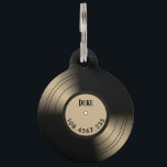Music Record Album Novelty Pets ID Number and Name Pet ID Tag<br><div class="desc">Great fun look with a 33 speed vinyl album with sepia tone</div>