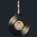 Music Record Album Novelty Pets ID Number and Name Pet ID Tag<br><div class="desc">Great fun look with a 33 speed vinyl album with sepia tone</div>