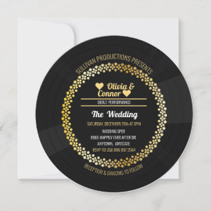 Music Record Fun Wedding Invitation