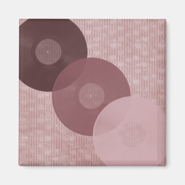 Music Records Vintage Magnet (Front)