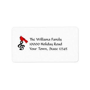 Music & Red Bird Medium Mailing Labels