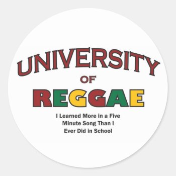Music-reggae Classic Round Sticker by thehotbutton at Zazzle