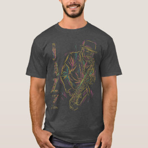 Music Retro Blues Man Plays Saxophone Jazz1929 T-Shirt