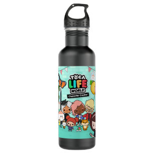 Music Retro Manga Toca Boca Anime Cute Graphic Gif Stainless Steel Water Bottle