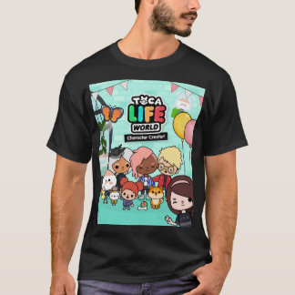 Music Retro Manga Toca Boca Anime Cute Graphic Gif T-Shirt