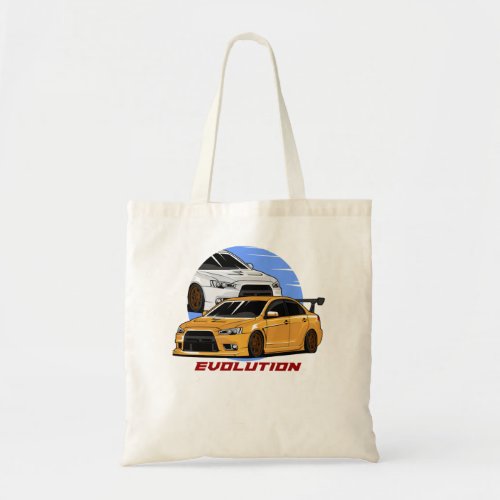 Music Retro Mitsubishi Evolution Mitsubishi Evolut Tote Bag