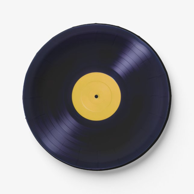Music retro old style vinyl disc plates (Front)