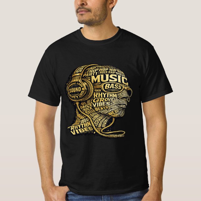 Music Rhythm Vibes Graphic T-Shirt for Men (Front)