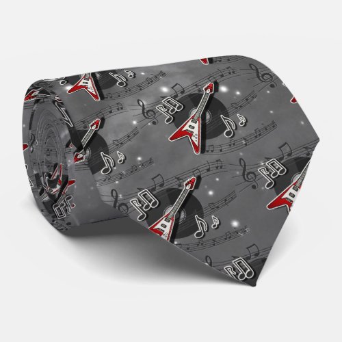 Music Rock Guitar Neck Tie