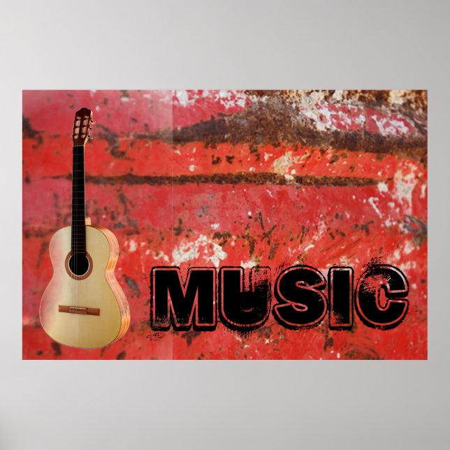 Music rock guitar rock jazz poster (Front)