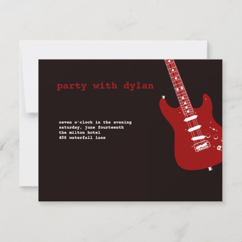 Music Rock Star Bar Mitzvah Reception Invitation