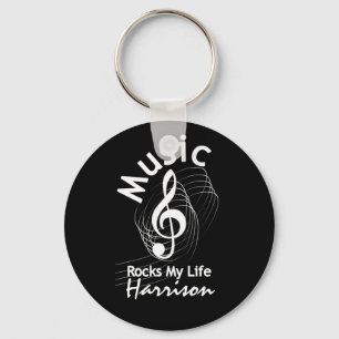 Music Rocks My Life Personalized Keychain