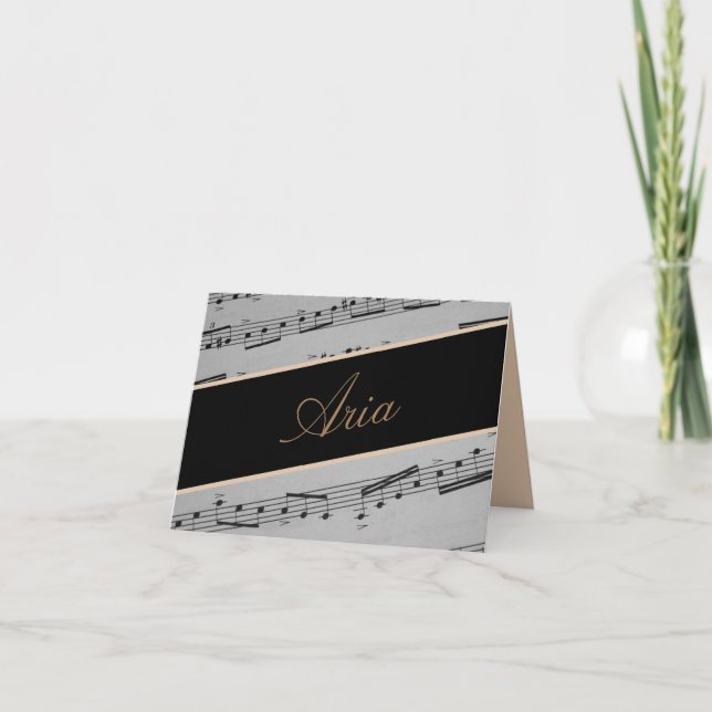 Music Romance Personalized Thank You Note Card (Front)