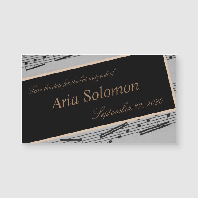 Music Romance Save the Date Magnet Card (Front)
