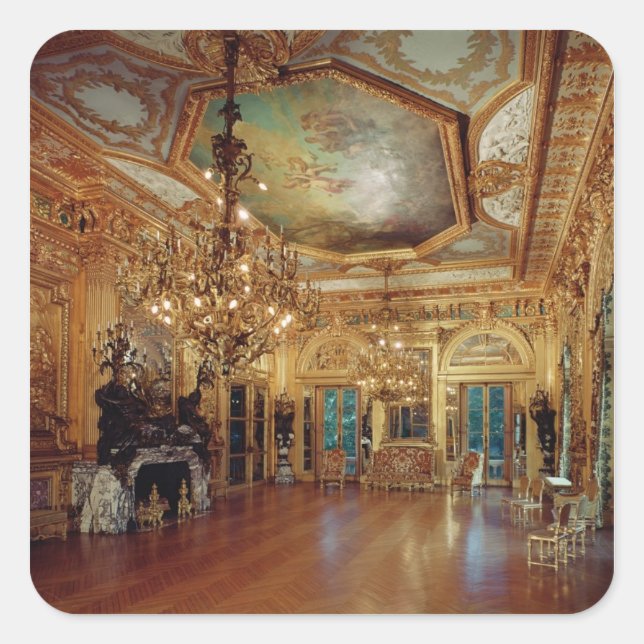 Music room interior square sticker (Front)