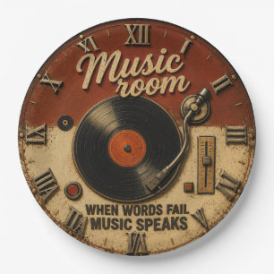 Music Room Vinyl Record Paper Plates