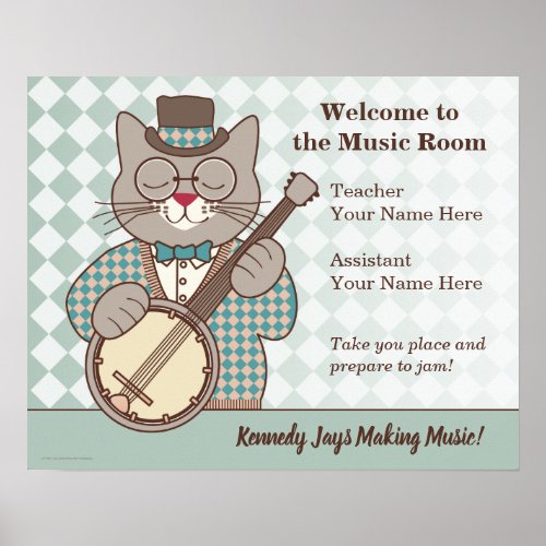 Music Room Welcome with Jazz Banjo Poster