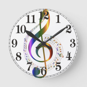 Music Round Round Clock