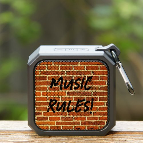Music Rules Brick Effect Bluetooth Speaker