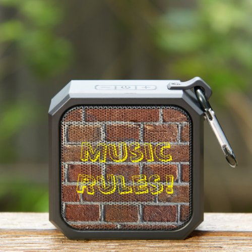 Music Rules Brick Effect Bluetooth Speaker