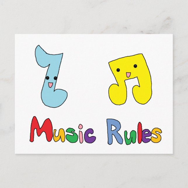 Music Rules Cute Music Notes (Front)