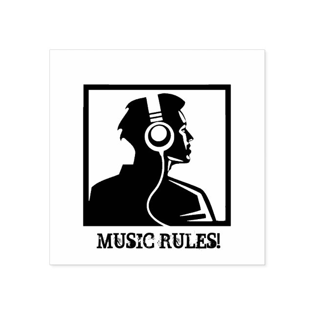 Music rules rubber stamp (Imprint)