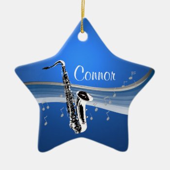 Music Saxophone Ceramic Ornament by hamitup at Zazzle