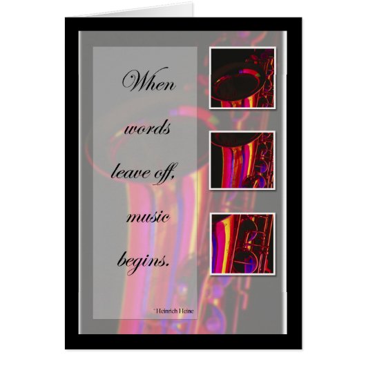 Music Saxophone, Jazz Cards (Front)