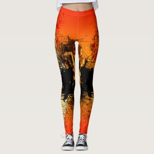 Music saxophone with grunge leggings