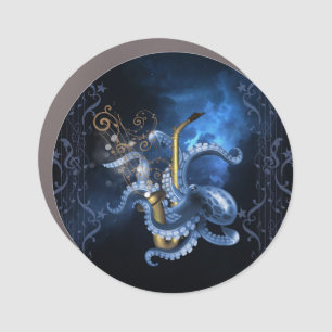 Music saxophone with octopus car magnet