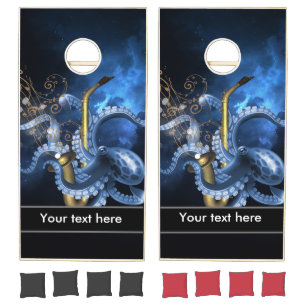 Music saxophone with octopus cornhole set