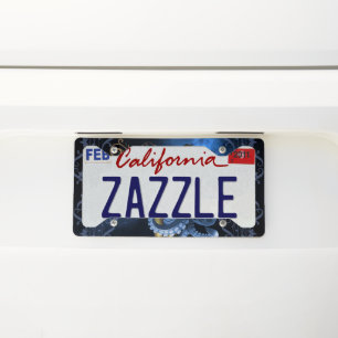 Music saxophone with octopus license plate frame