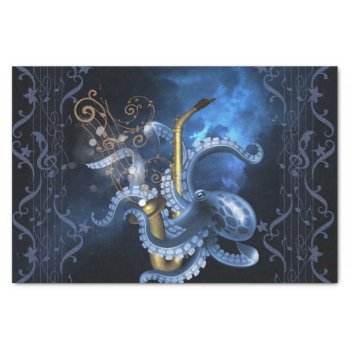 Music Saxophone With Octopus Tissue Paper by stylishdesign1 at Zazzle