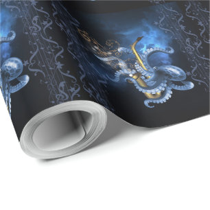 Music saxophone with octopus wrapping paper