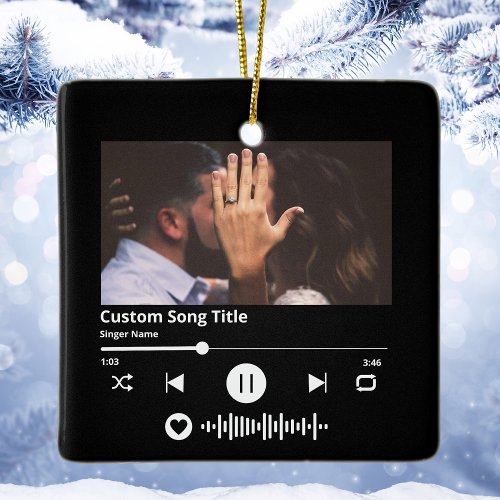 Music Scannable Code Personalized Song Christmas Ceramic Ornament