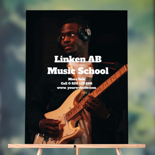 Music School Acrylic Sign Personalized Photo  (Neutral)