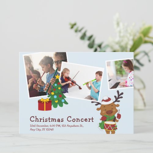 Music School Students Christmas Concert Collage Invitation