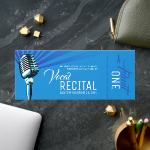 Music school vocal recital blue entry ticket