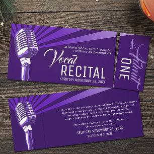 Music school vocal recital purple entry ticket