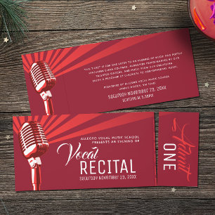 Music school vocal recital red entry ticket