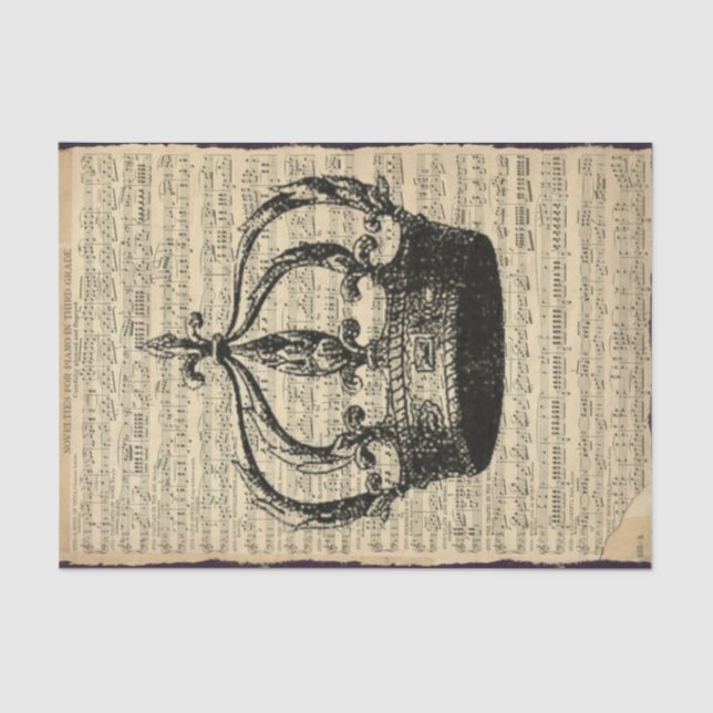 Music Score and Crown Tissue Paper (Front)