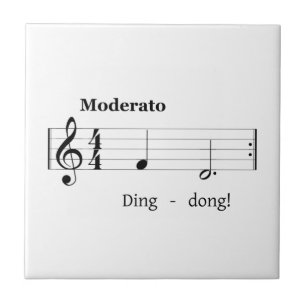 Music Score for Doorbell Sound Humorous Welcome Ceramic Tile